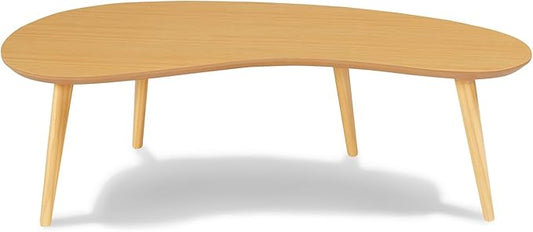 Mid Century Modern Abstract Shaped Coffee Table/Solid Wood/Oak Finish by Camaflexi
