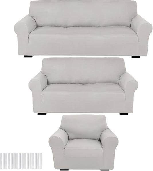 Peryiter 3 Pcs Couch and Loveseat Covers Set Sofa Cover by Peryiter