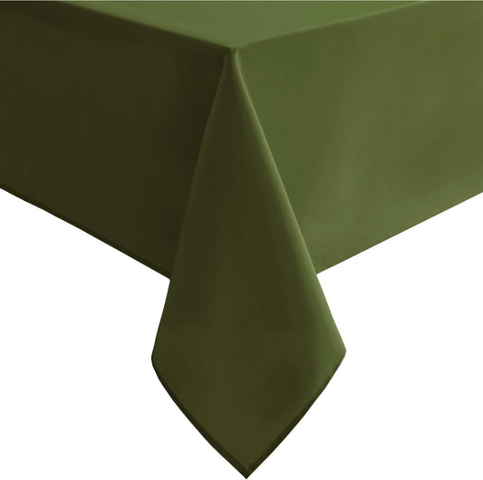 Hiasan Olive Green Tablecloth for Rectangle Tables - Waterproof and Spillproof Washable Fabric Table Cloth for Dining Room Kitchen Party, 60 x 102 Inch