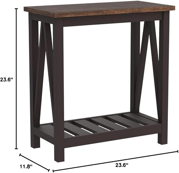 ChooChoo Farmhouse End Table, Rustic Vintage Narrow End Side Table - Image 3