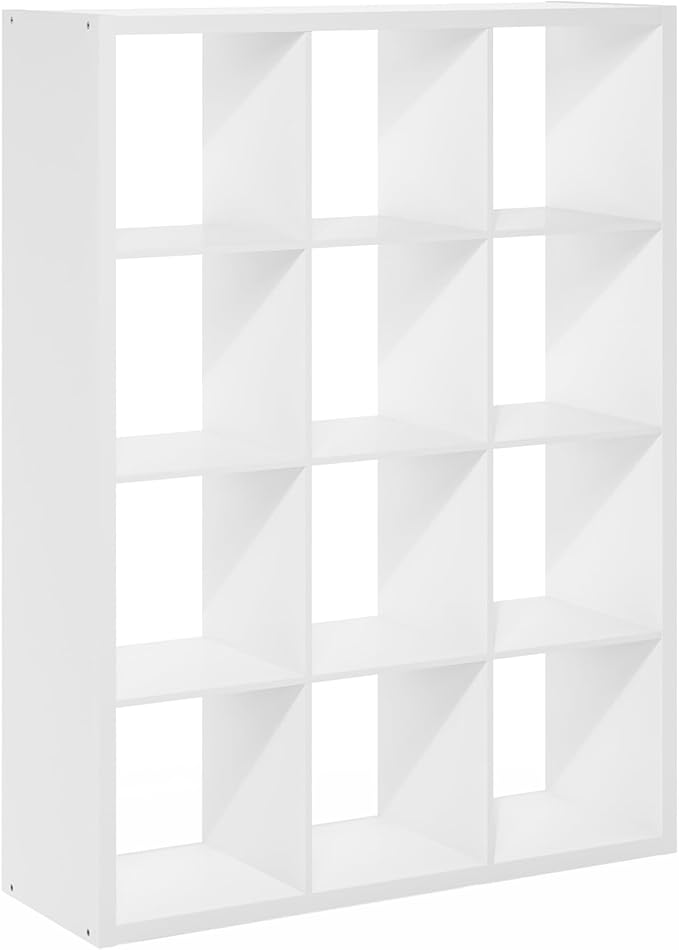 Furinno Cubicle Book Shelf, 12-Cube Bookshelf, Extra Thick Frame Reversible - Image 9