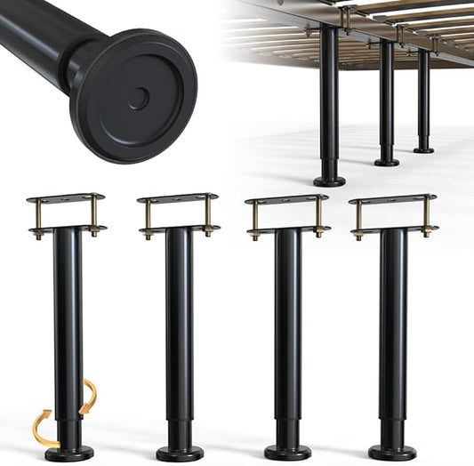 4-Piece Adjustable Height Bed Support Legs, Extra Sturdy Steel by YUEYIN
