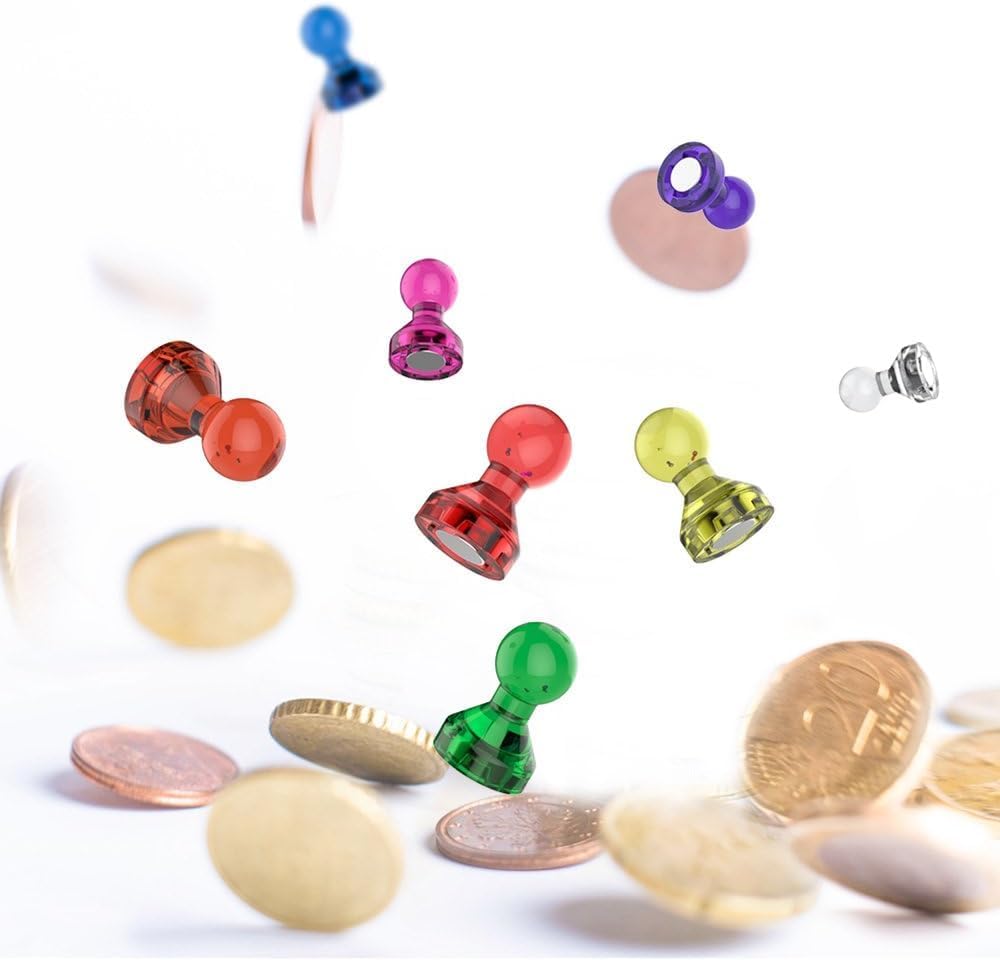 Push Pin Magnets - Tiergrade 600 Pack 7 Assorted Color Strong, Office, Use at Kitchen Home and School Classroom, for Refrigerator Dry Erase Board and Whiteboard.