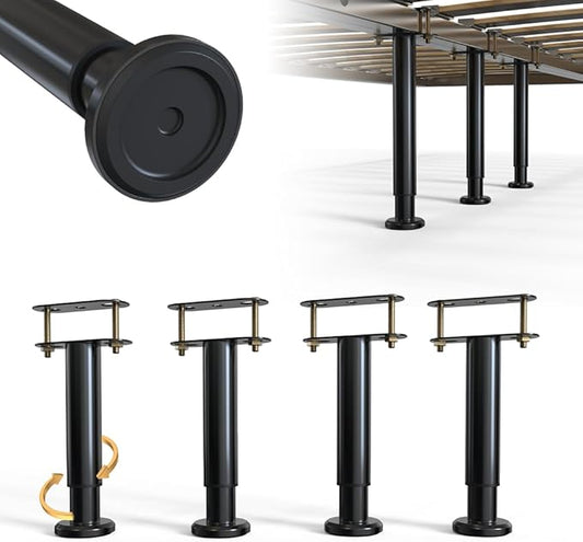 4Pcs Bed Frame Support Leg, Adjustable Height 5"-8.6", Extra Sturdy Steel Bed by YUEYIN