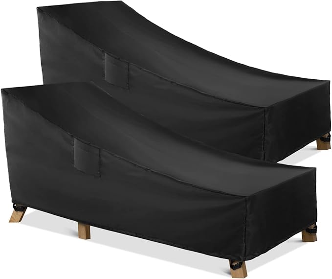 WLEAFJ Patio Chaise Lounge Cover Waterproof, Heavy Duty Outdoor Lounge Chair by WLEAFJ