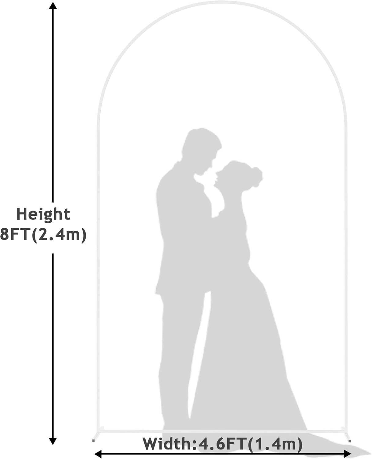 Wokceer Wedding Arch Backdrop Stand 8 FT Metal Arch Backdrop Stand for Wedding Ceremony Birthday Party Bridal Shower Floral Balloon Arch Decoration