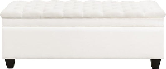 WUTUTUEE 51" Fabric Storage Ottoman Bench, Upholstered Rectangle End of Bed by WUTUTUEE