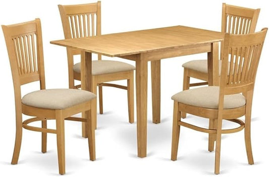 East West Furniture NDVA5-OAK-C 5 Piece Kitchen Table & Chairs Set Includes a by EastWestFurniture