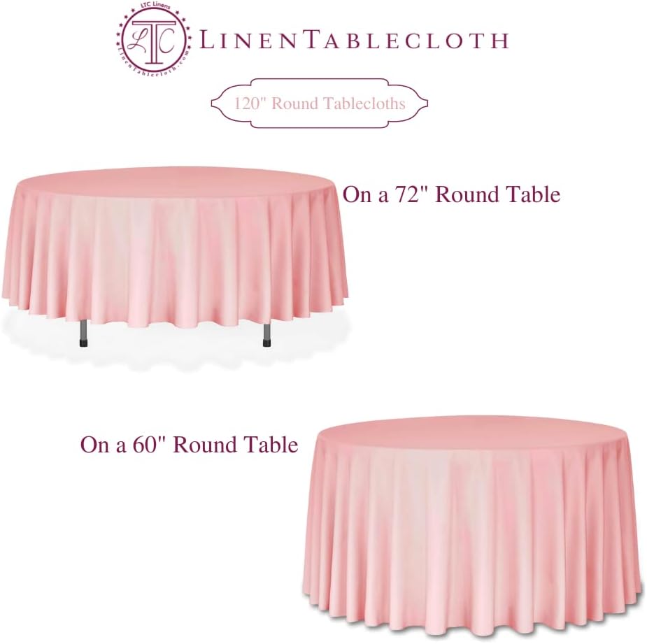 LTC LINENS 2 Pack 120 Inch Round Tablecloth Turquoise - Great for 60 Inch Round Table Floor Length - Washable, Wrinkle Resistant Polyester Fabric Cloth for Parties