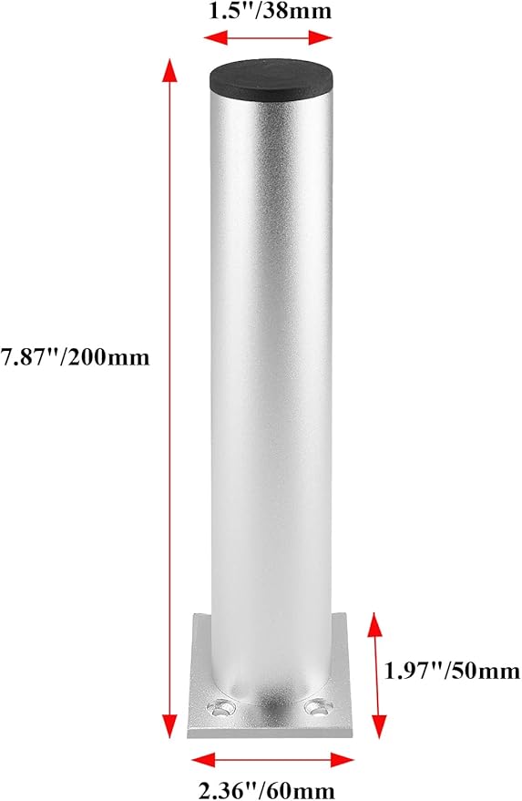 Set of 4 Furniture Legs 7.87 Inch, Adjustable Aluminum Alloy Cabinet Legs - Image 3