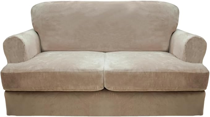 CUCRAF Cushion Sofa Cover 3 Piece Slipcovers, Soft Thick Velvet Couch Cover by CUCRAF