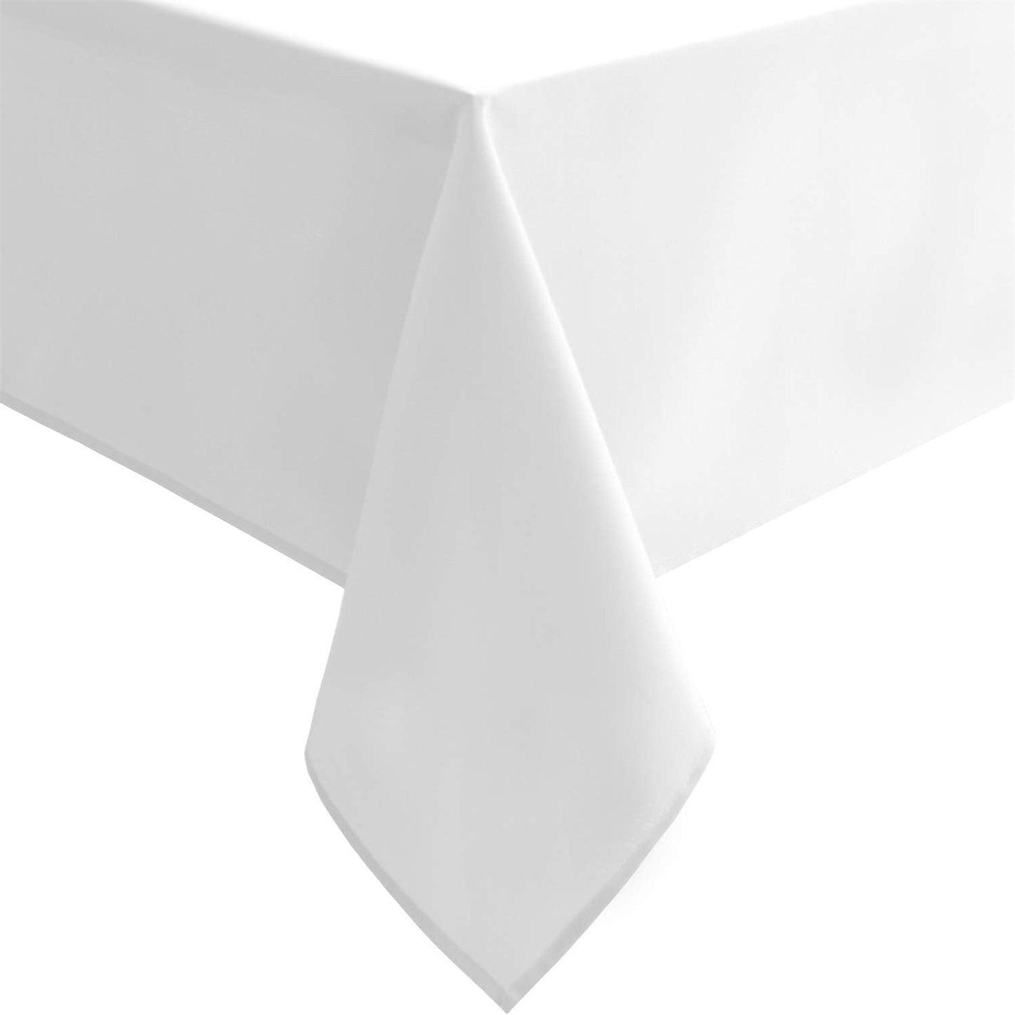 Hiasan White Tablecloth for Rectangle Tables - Waterproof and Spillproof Washable Fabric Table Cloth for Dining Room Kitchen Party, 60 x 120 Inch