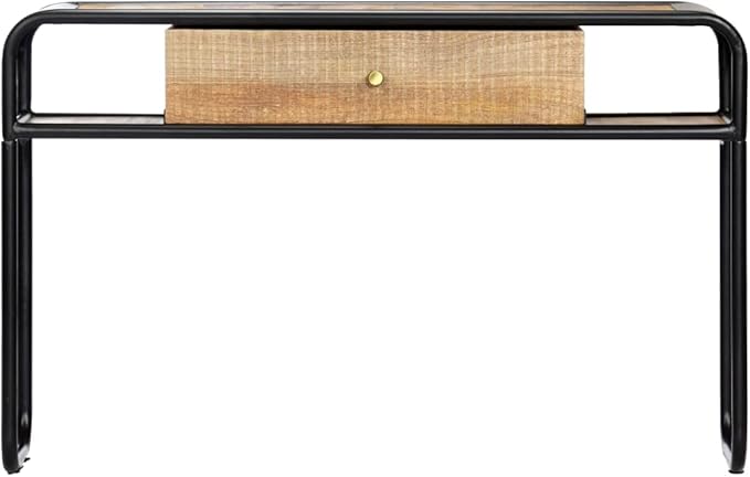 Console Table with 1 Drawer and 2 Compartments, 46.5"x11.8"x29.5" Solid Mango - Image 2