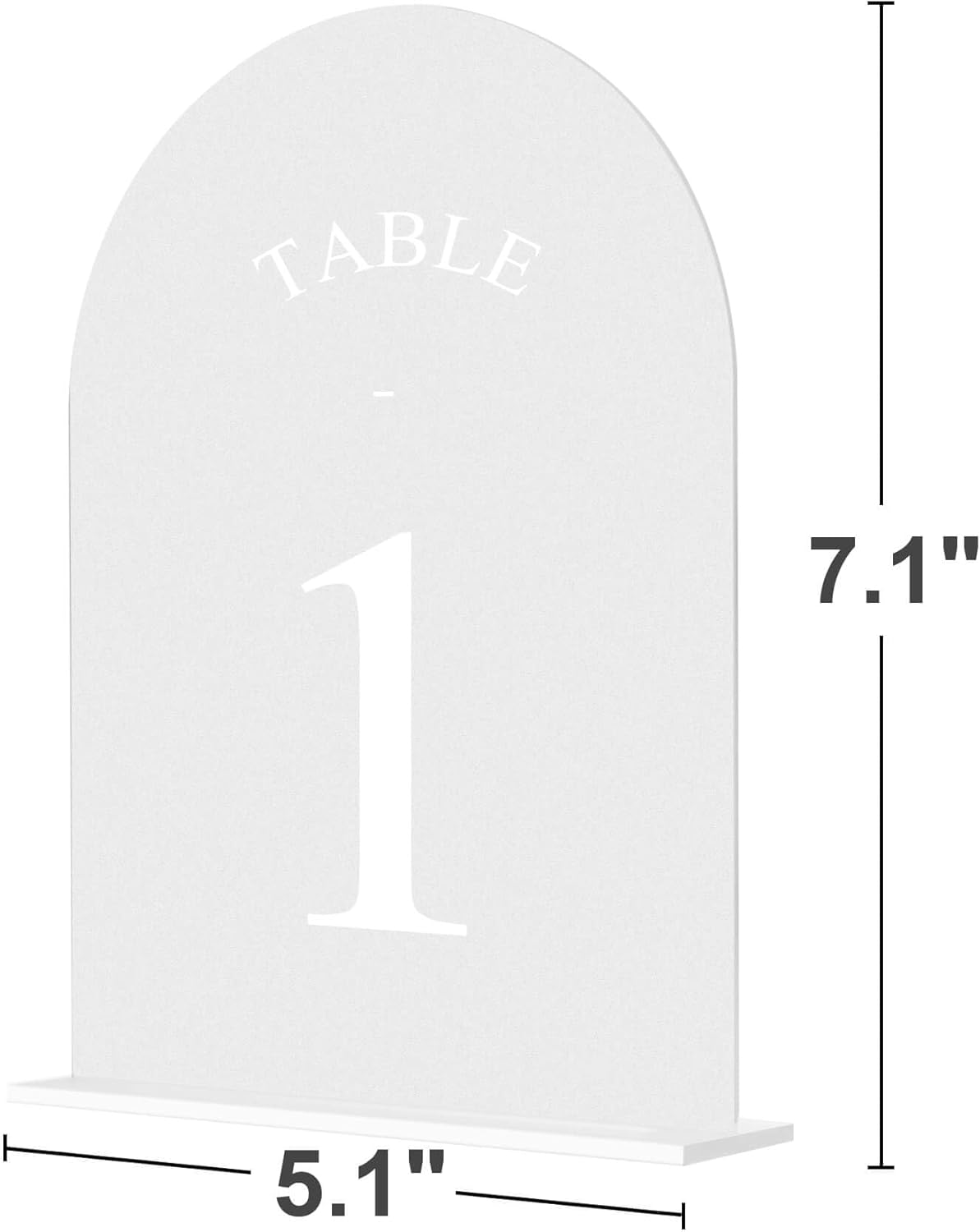 JOYIT Frosted Arch Wedding Table Numbers 1-50 with Stands – 5" X 7" Acrylic Sign Table Number Holders, Perfect for Wedding Receptions, Parties, Anniversaries, and Events