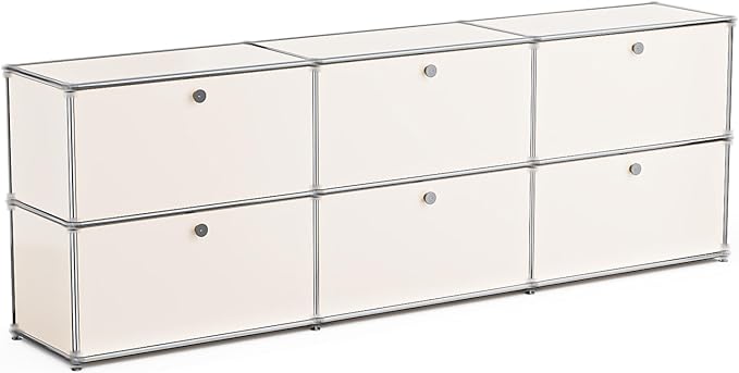 Modern Storage Cabinet White H, Home Office Cabinet, Versatile Free-Standing by ARVORAHome