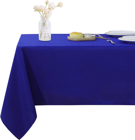 Fitable Rectangle Tablecloth Stain and Wrinkle Resistant Washable Polyester Table Cloth for Buffet Parties and Camping (60x120 inch, Sapphire)