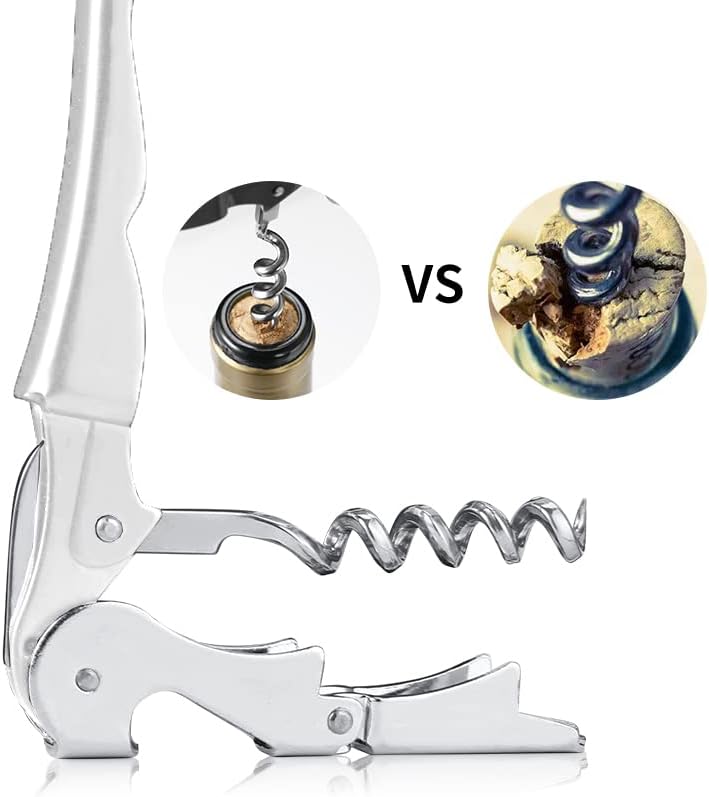 Professional Waiter Corkscrew Wine Openers Set, Heavy Duty Stainless Steel Hinges Wine Key for Restaurant Waiters, Sommelier, Bartenders