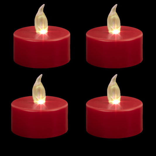 LED Tea Lights Candles- 100PACK Red Flameless Candles Realistic and Bright Flickering Long Lasting 200Hours for Holiday Celebration,Party, Home Decoration,Battery Operated