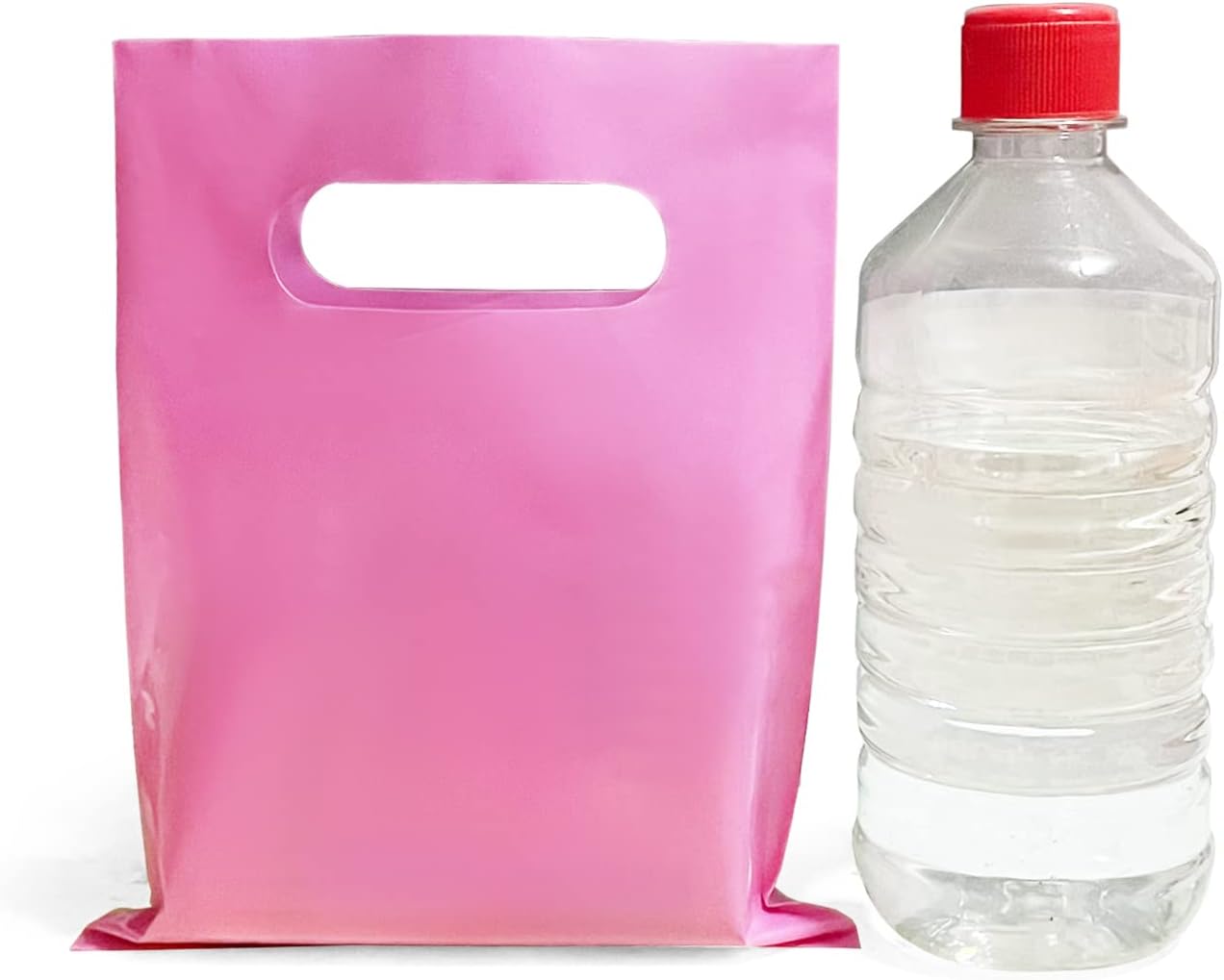 Plastic Party Favor Bags, 50 PCS 6" x 8" Assorted Color Party Goodie Bags for Kids, Plastic Favor Bag Bulk with Handle for Kids Birthday Party, Christmas, Halloween, Weddings