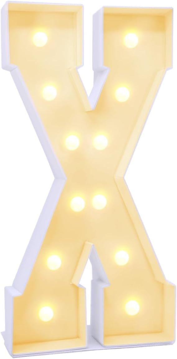 4FT Marquee Plastic Letters X - Light up Letters X Are Made from Corrugated Plastic Board - Quick Assembly Without Tools, Disassembled Components Can Be Used for Garage Sale Signs, Yard Sale Signs