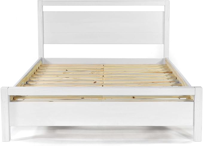 Grain Wood Furniture Loft Full Size Solid Wood Bed, Brushed White - Image 4