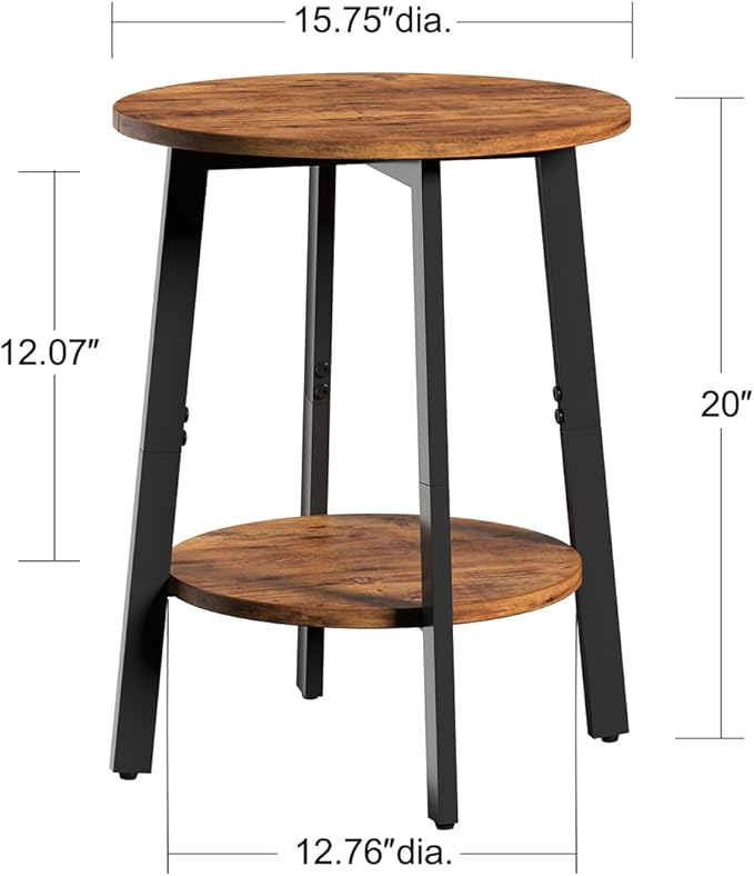 sthmec Side Table, Small Round End Table - Image 3
