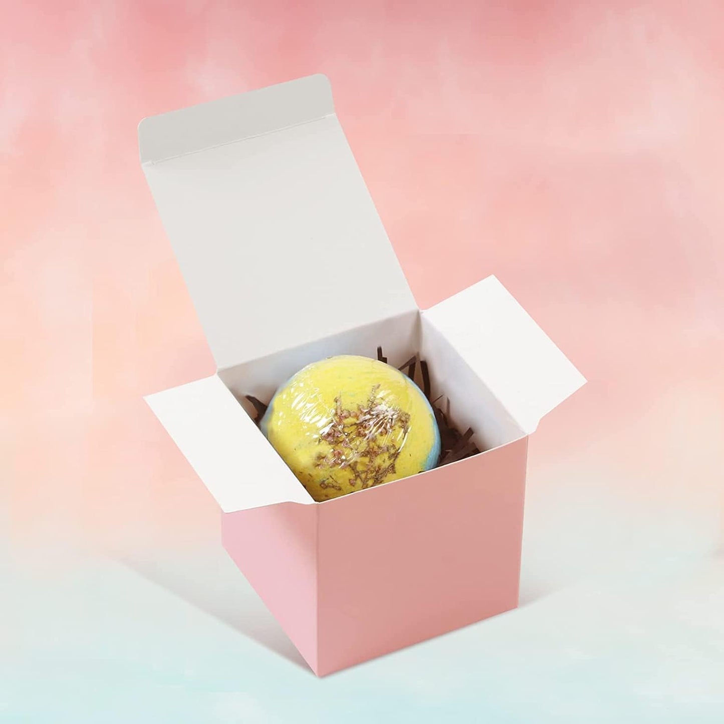 COTOPHER 25pcs Pink Wedding Favor Boxes, 3x3x3 Inch Gift Boxes with Ribbons for Wedding, Baby Shower, Birthday, Bridal Shower