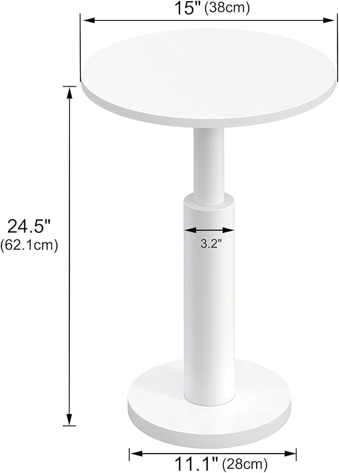 LAATOOREE Round Side Tables Set of 2, Pedestal Drink Table, Spacious Top - Image 3