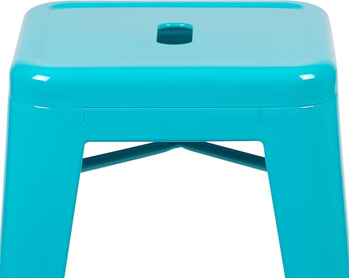 Flash Furniture Lily 24" High Metal Counter-Height, Indoor Bar Stool in Teal - Image 6