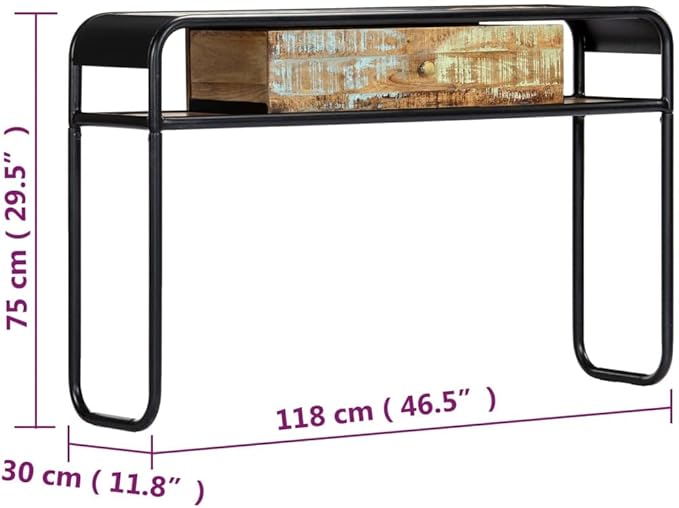 Console Table 46.5"x11.8"x29.5" Solid Reclaimed Wood, End Tables, Accent Tables - Image 2