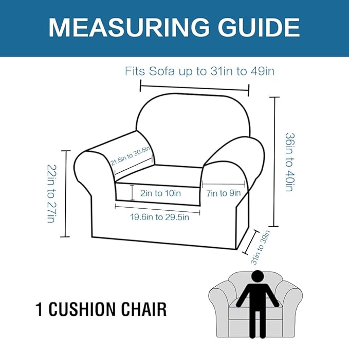 H.VERSAILTEX Rich Stretch 2 Piece Chair Cover Chair Slipcover Sofa Cover - Image 2