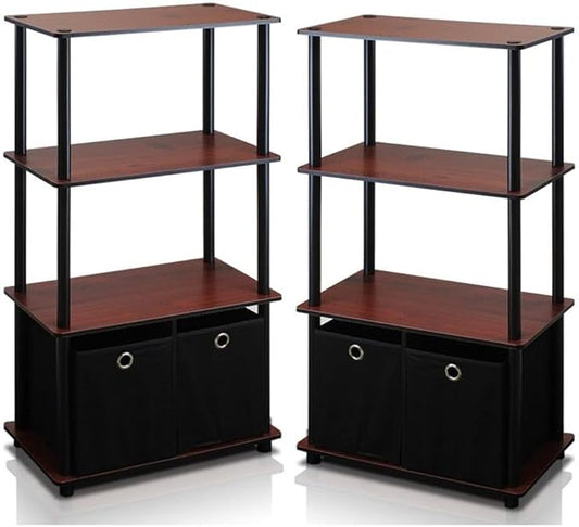 Furinno GO GREEN Storage Shelf Set of 2, 4-Tier Storage Rack by Furinno-FitsYourSpaceFitsYourBudget