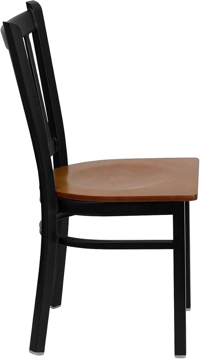 Flash Furniture HERCULES Series Black Vertical Back Metal Restaurant Chair - Image 8