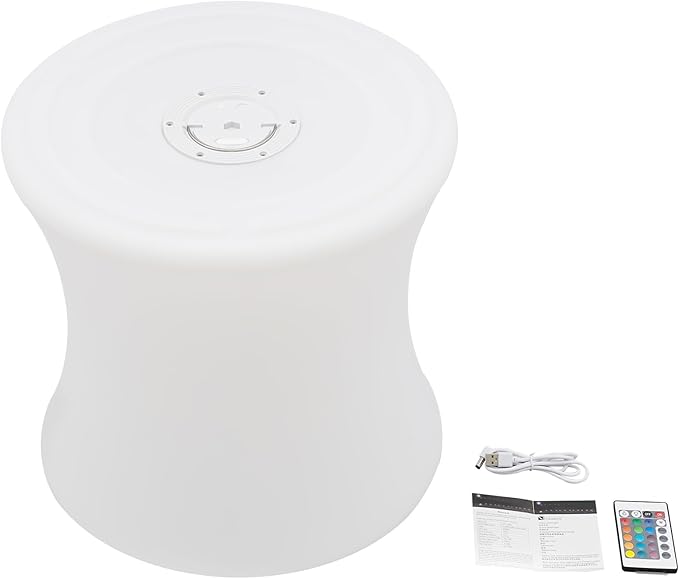Rechargeable LED Cube Chair, 16 Colors Remote Conctrol Glow Furniture Stool by JUOPTGJ