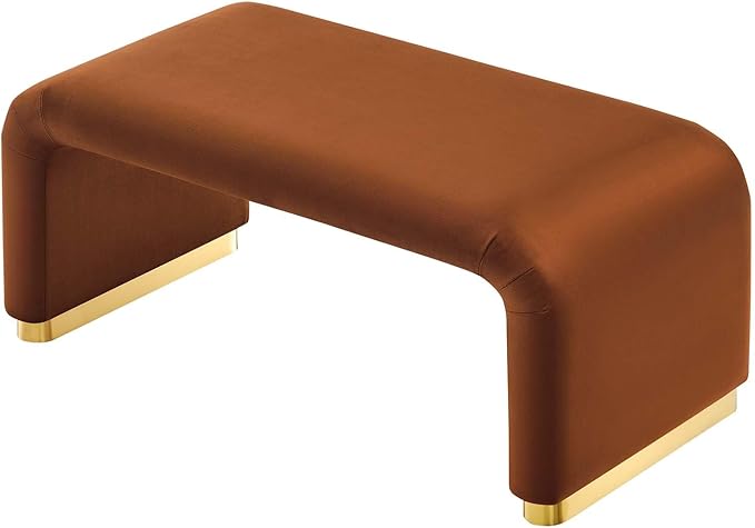 Modway EEI-6735-BRA-RUS Koda Performance Velvet Waterfall Ottoman, Brass Rust - Image 6