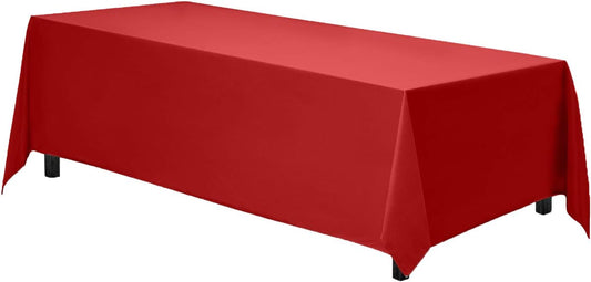 Gee Di Moda Rectangle Tablecloth - 70 x 120 Inch Red Table Cloth for 6 or 8 Foot Rectangle Table - Heavy Duty Washable Fabric - for Buffet Table, Holiday Party, Dinner, Wedding & Baby Shower