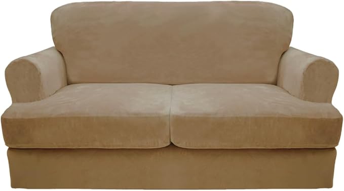 CUCRAF T Cushion Sofa Cover 3 Piece Loveseat Slipcovers, Soft Thick Velvet by CUCRAF