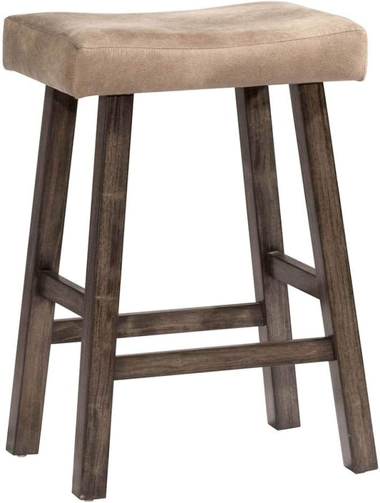 Hillsdale Furniture Saddle Backless, Rustic Gray Bar Stool by HillsdaleFurniture