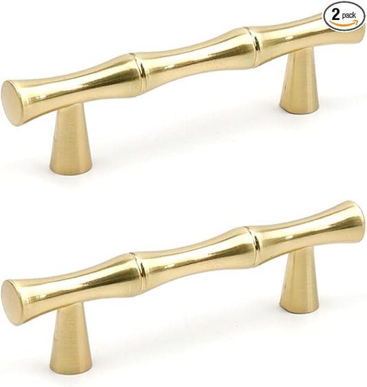 2PCS Bamboo Shape Handle, Zinc Alloy Cabinet Handles, 2.5 Inch Hole Distance by Tighall