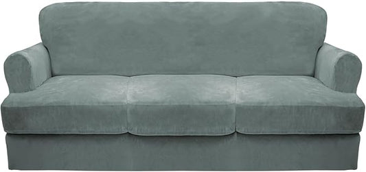 CUCRAF Cushion Sofa Cover 4 Piece Slipcovers, Soft Thick Velvet Couch Cover by CUCRAF