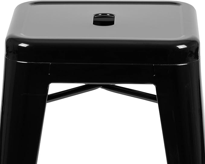 Flash Furniture Lily 24" High Metal Counter-Height, Indoor Bar Stool in Black - Image 5