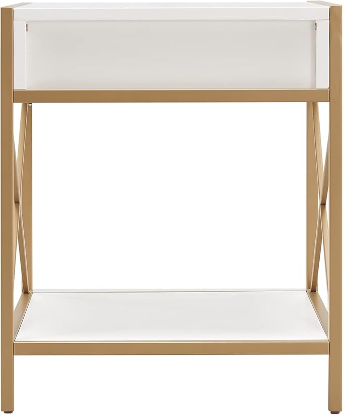 Leick Home 9206-WTGL Claudette Mixed Metal and Wood Drawer End Table - Image 5