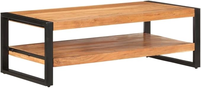 Coffee Table 47.2"x23.6"x15.7" Solid Acacia Wood, Side Table, Center Table - Image 6