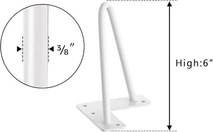 SMARTSTANDARD 6 Inch Heavy Duty Hairpin Furniture Legs, Metal Home DIY Projects - Image 8