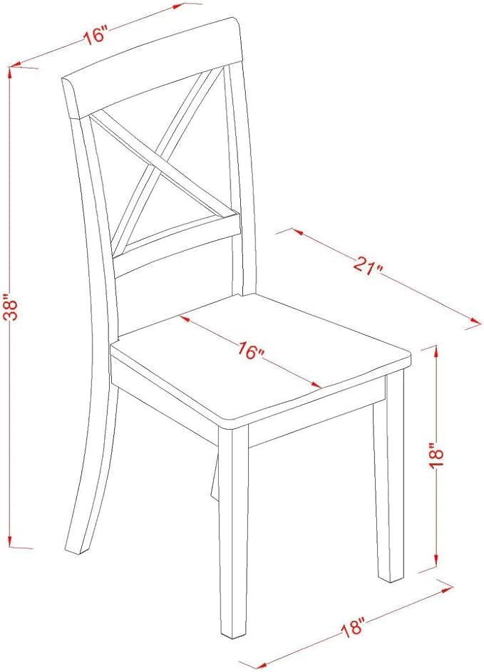 East West Furniture DLBO5-MAH-W 5 Piece Dining Room Table Set Includes a Round - Image 11