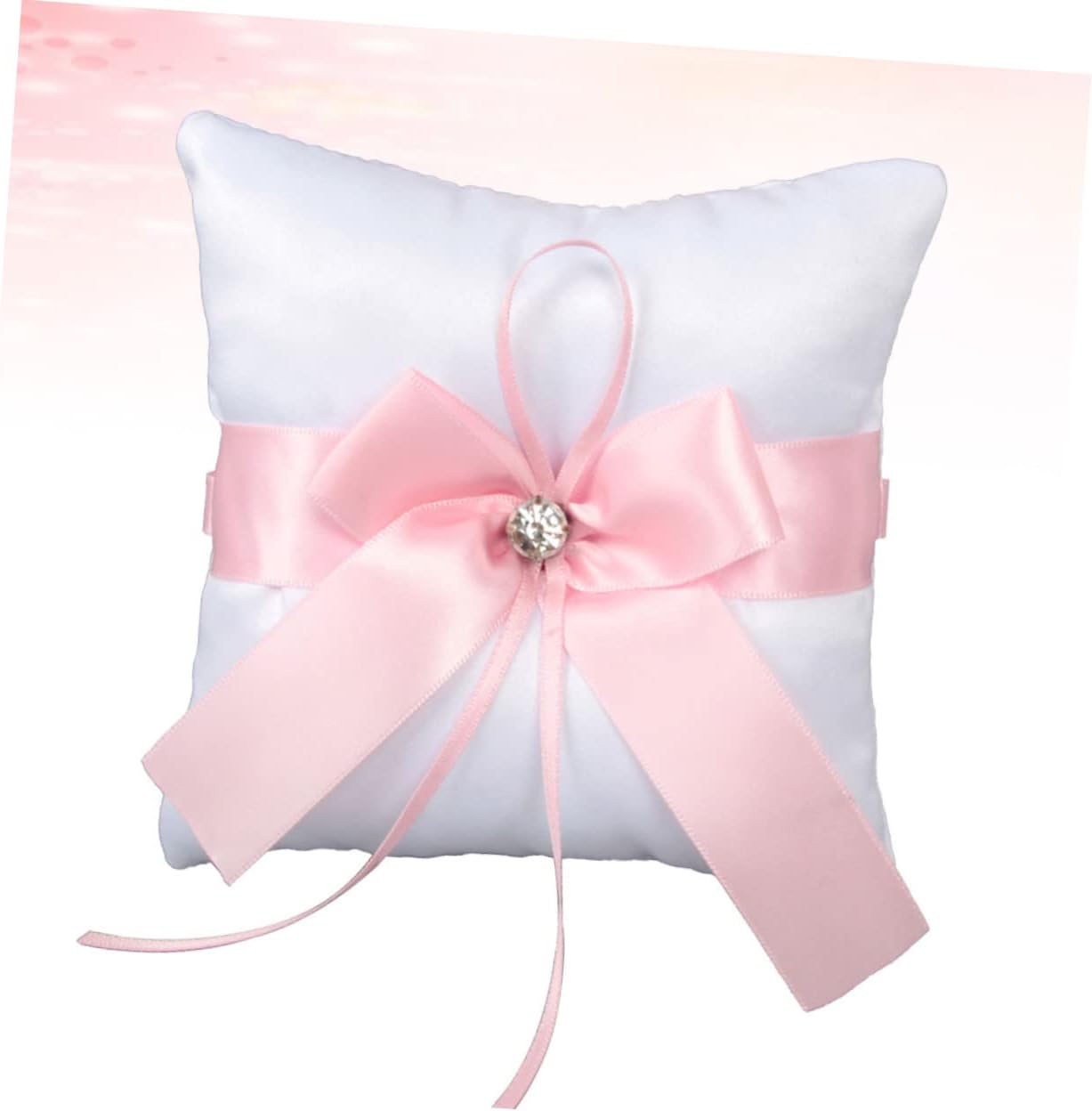 1Pc Elegant Pink Wedding Ring Pillow Cushion Square Ring Holder for Bride Fashion Party Ring Pillow for Wedding Decor