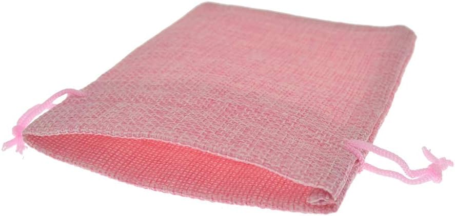 20Pcs Burlap Bags with Drawstring, 5x7 Inch Jute Gift Bags Bulk for Christmas Wedding Party Favors, Jewelry and Treat Pouches (Pink)