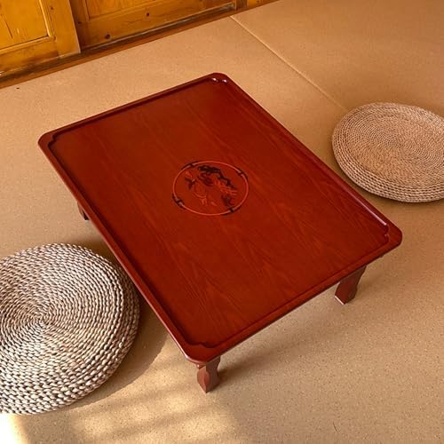 Square Folding Coffee Table, Solid Wood Low Dining Table by Unknown