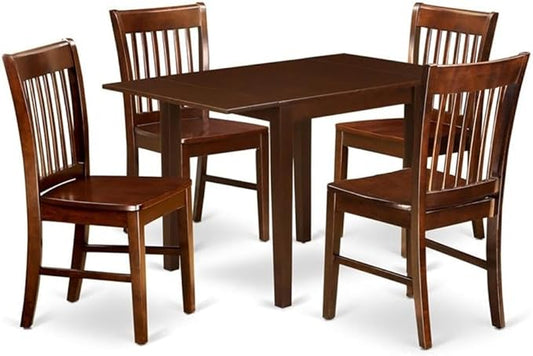 East West Furniture NDNO5-MAH-W 5 Piece Dining Room Table Set Includes a by EastWestFurniture