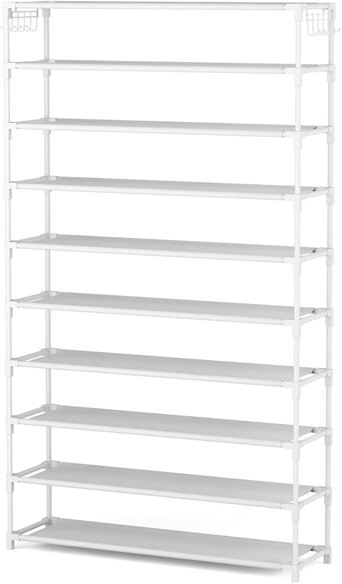 LANTEFUL 10 Tiers Shoe Rack 50 Pairs Large Capacity Tall Shoe Organizer Sturdy - Image 8